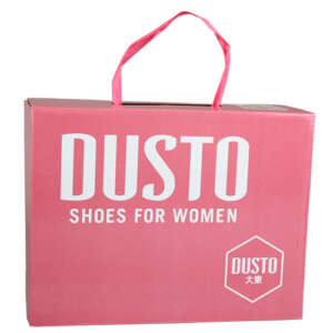 Printing CMYK 3 Ply Strong Corrugated Box Shoes Packaging With Handle Rope