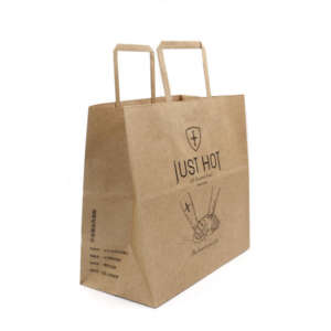 Luxury Personalized Customized Vegetables Clothes Bakery Fruits Bulk Kraft Paper Bag With Flat Handle