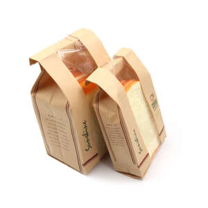 Microwave Popcorn Cartoon Branded Sticker Coated Extra Large Toast Bread Roll  Kraft Paper Bag With Logo Print