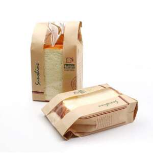 bag flat bottom biodegradable packaging grade coffee cookie custom food bread boutique friendly paper biodegradable paper bag
