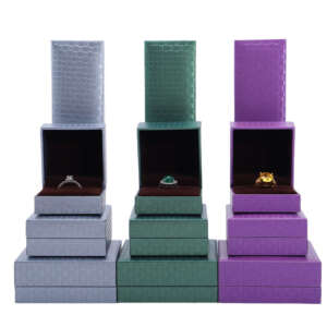 Custom Purple Paper Jewelry Packaging Box Pendant Bracelet Necklace Ring Jewelry Display Jewelry Box