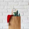 eco brown kraft paper shopping gift bag with handle and custom logo view 2