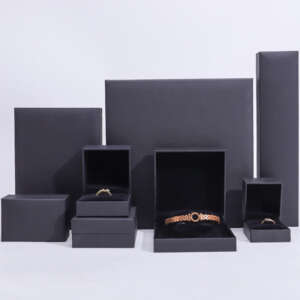 Wholesale  Necklace Jewellery Gift Box Printed Custom Cardboard Jewelry Box Black Paper Bracelet Ring Jewelry Box