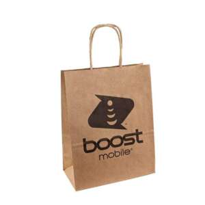 Customised Recycled Kraft Paper Bag for Food Packing in Supermarkets Personalised with Print Option Promotion
