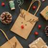 brown kraft Christmas carrier paper bag for goody party gifts view 3