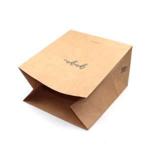 Biodegradable Wholesalers Shopping Shopper Shooing Flat Bottom Coffee Bean Nude Kraft 50Kg Paper Bag Without Handle