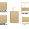 brown white kraft paper carry bag for vegetable food wrapping image 6