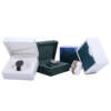 clamshell luxury watch box with custom material packaging - detail view