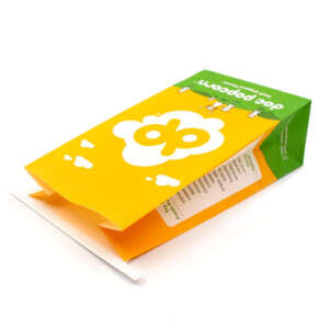 Microwave Popcorn Packaging Bag Food Grade Greaseproof Paper Bag for Popcorn Kraft Paper Flexo Printing Snack Packaging 8 Color