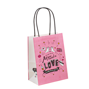 Food Grade Recyclable Kraft Paper Bags with Cute Design for Kids Snacks & Gifts Flexo Printing for Shopping