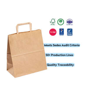 Made In China Gift Use 100gsm Brown Kraft Shopping Paper Bag