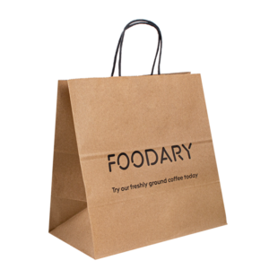 Customizable Printed Logos Beverage Food Packaging Paper Bag for Restaurant Delivery service