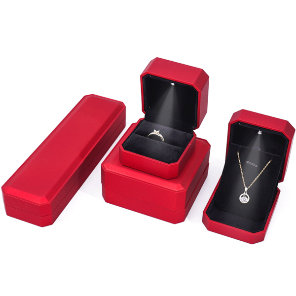 painted LED jewelry display box with light for ring necklace bracelet chain earrings - gift packaging