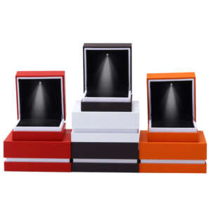 Jewelry Box Organizer Wholesale Jewelry Packaging Box With Logo Baking Paint Craft With White Edge Led Ring Jewelry Box