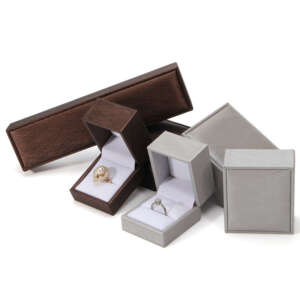 2024 Black Lining Jewelry Box Packaging Set Pu Leather Jewelry Box With Logo Custom Printed Ring Box
