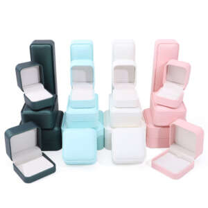 New Wholesale Jewelry Packaging Box Necklace Earrings Studs Travel Jewelry Storage Box Leather Ring Box
