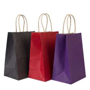 Customized Food Delivery Shopping Grocery Cookies Candy Cloth Brown Kraft Paper Bags With Handle For Restaurant