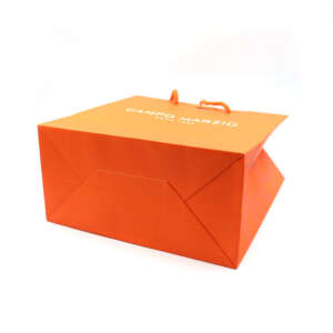 2023 factory directly custom high end gift paper bag for clothing with ribbon string