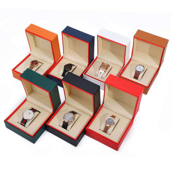 luxury leather waterproof travel watch gift case with custom logo - product presentation