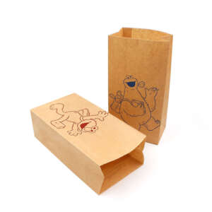 Eco Friendly Manufactures Packaging Shopping Boutique Sandwich Strong Grease Proof Kraft Fast Food Stand Up Sos Paper Bag