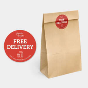Custom Restaurant Takeaway Label Roll Printing Bag Box Containers Sealing Sticker Tamper-Proof Packaging Takeout Label