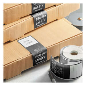 Custom Print Restaurant Takeaway Bag Box Security Seal Logo Sticker Roll Tamper Proof Food Container Takeout Label For Packaging