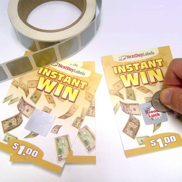 Custom color scratch-off sticker roll for hidden codes