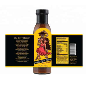 Custom Self Adhesive Glass BBQ Sauce Bottle Label Printing Waterproof Bottle Food Label For Barbecue Cooking Kitchen Products