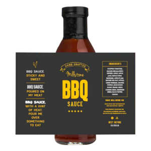 Custom Self Adhesive Glass BBQ Sauce Bottle Label Printing Waterproof Bottle Food Label For Barbecue Cooking Kitchen Products