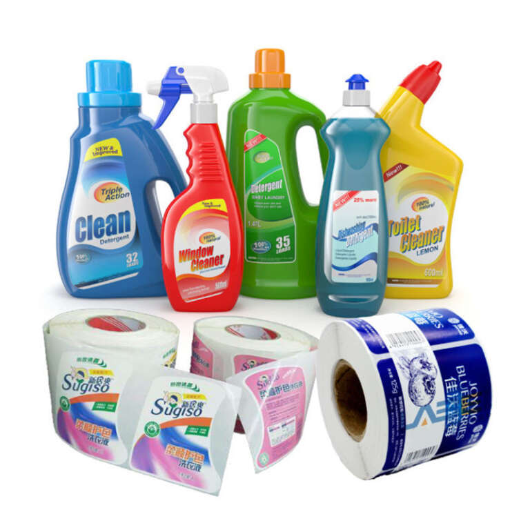 Custom Printing Private Logo Roll Self Adhesive PVC PE Detergent Bottle ...
