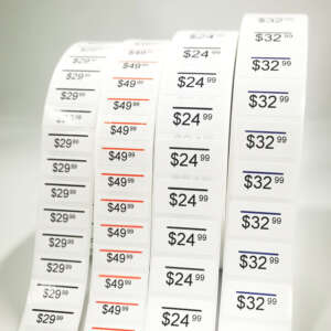 FSC Factory Wholesale Piggy back label price label for Clothing accessories Garment label clothing stickers