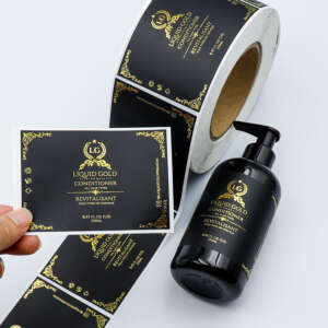 Custom Roll Digital Printing Logo Luxury Waterproof Packaging Bottle Gold Foil Labels Customizable Stickers For Food Cosmetic