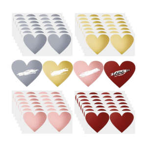 Custom Size Pegatinas Rose Gold Silver Color Pack Heart Labels Scratch-off Gift Thank You Card Scratch Off Sticker