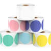 Pink circle thermal labels