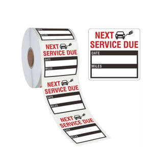 Wholesale Custom Removable Vinyl Auto Maintenance Next Service Due Reminder Stickers Label Roll Car Oil Change Stickers