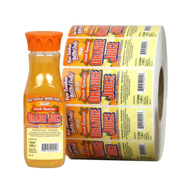 UV printed adhesive sticker label for juice products