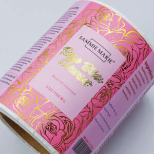 Biodegradable Roll Adhesive Vinyl Printing Waterproof Packaging Product Gold Foil Sticker With Logo Label Made To Order Stickers