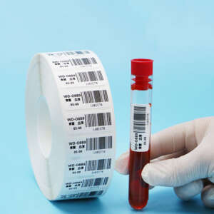 Custom Printing Self Adhesive Roll Vinyl Waterproof Medical Test Tube Sticker Label For Blood Collection Tube