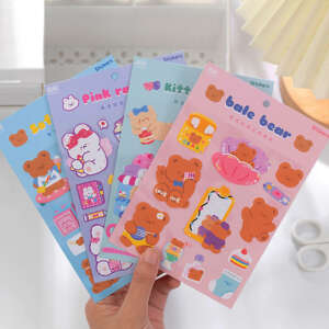 Personalized Waterproof Adhesive Vinyl Label Private Logo Cartoon Kiss Cut Sticker Paper Custom Printing Die Cut Sticker Sheet