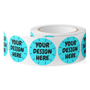 Custom Print Roll Plastic Waterproof Synthetic Paper Adhesive Vinyl PVC Round Circle Brand Product Packaging Label Logo Sticker