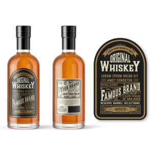 Personalized Custom Private Brand Logo Print Embossment Gold Foil Stamping Wine label Spot UV Texture Paper Whisky Bottle Label