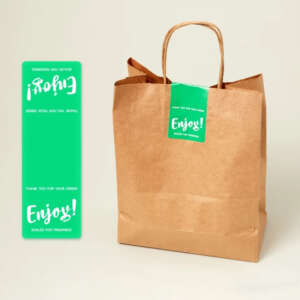 Custom Restaurant Takeaway Label Roll Printing Bag Box Containers Sealing Sticker Tamper-Proof Packaging Takeout Label