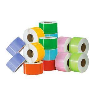 High Quality Customized Size Direct Thermal Labels Colorful Circle Round Self Adhesive Thermal Stickers On Clothes