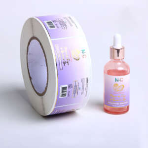 Custom Printing Cosmetic Bottle Logo Sticker Roll Essential Oil Sticker 10ml 20ml 30ml 50ml Dropper Bottle Labels Waterproof