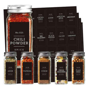 Custom Printing Waterproof Food Seasoning Organization Sticker Set Storage Spice Jar With Pantry Labels For Containers