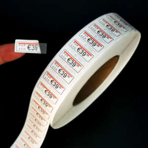 Eco-Friendly Material 31*12mm 40*17mm 37*21mm 37*17mm Garment Tag Multilayer Piggyback Label Sticker, Piggy Sticker For Clothes