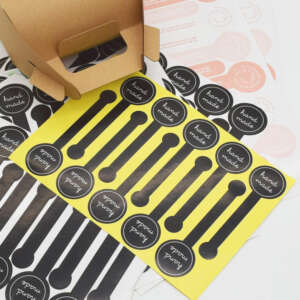 Custom Long Style Hand Made Cake Candy Cupcake Events Packaging Tamper Proof Sealing Label Sticker for DIY Gift Party Favors Box