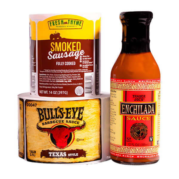 Food ingredient label stickers for glass bottle packaging