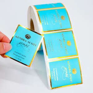 Luxury Custom Private Logo Printing Candle Jar Label Waterproof Embossed Gold Foil Label Sticker For Candle Jar