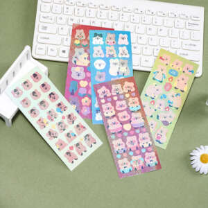 Personalized Waterproof Adhesive Vinyl Label Private Logo Cartoon Kiss Cut Sticker Paper Custom Printing Die Cut Sticker Sheet